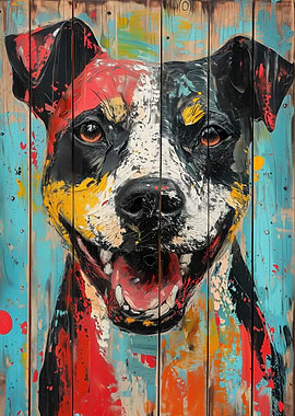 Dog Portrait on Wood