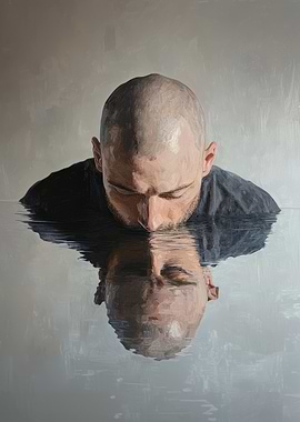 Man Reflecting in Water