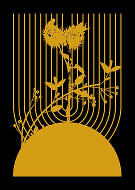 Golden Floral Silhouette