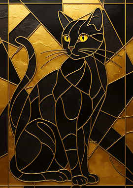 Black Cat Stained Glass