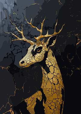 Golden Deer Portrait