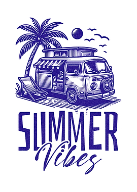 Summer Vibes Camper Van Poster