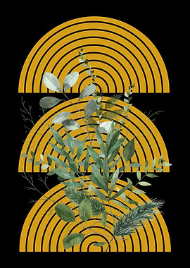 Green Leaves & Golden Arcs