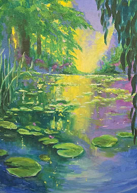 Water Lily Pond Painting