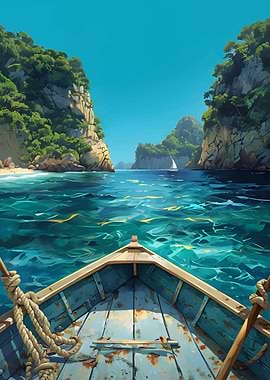 Boat in Tropical Bay