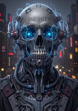 Cyberpunk Skull Robot