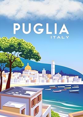 Puglia Italy Travel Poster