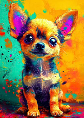 Chihuahua in Vibrant Colors