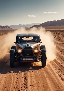 Vintage Car in Desert