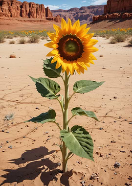 Sunflower in Desert