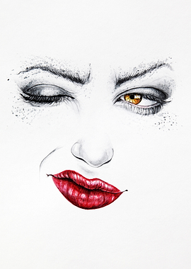 Winking Woman Portrait