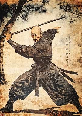 Shaolin Munk Warrior Art Print