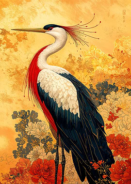 Red-Crested Crane