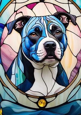 Stained Glass Pitbull