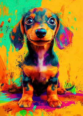 Colorful Dachshund Puppy