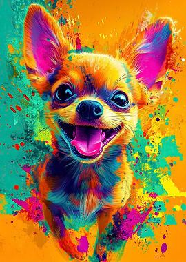 Colorful Chihuahua Portrait