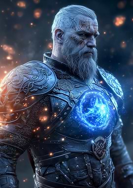 Viking Warrior with Glowing Orb
