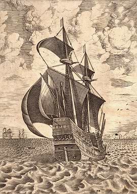 Sailing Ship Engraving