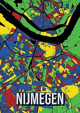 Nijmegen City Map Pop Art Travel
