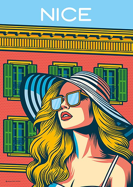Nice France Illustration Travel Art Print