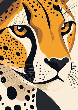 Cheetah Minimalist Art
