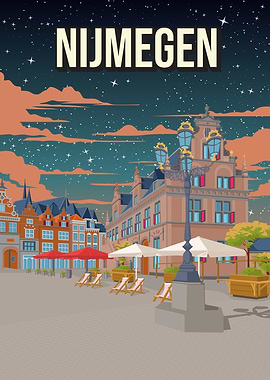 Nijmegen City Travel Poster