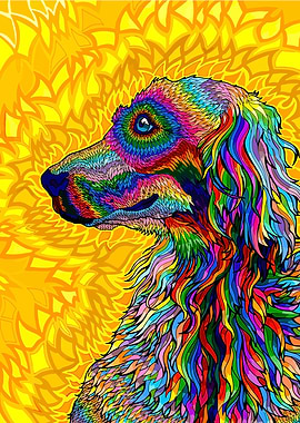 Rainbow Dog Portrait