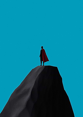 Superhero on Mountaintop