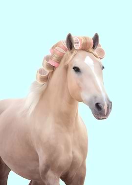Horse with Hair Rollers
