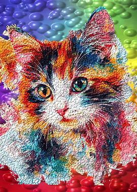 Colorful Cat Portrait