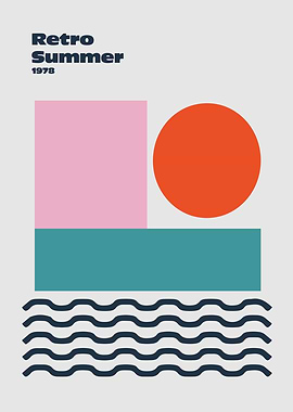 Retro Bauhaus Geometric Summer Shapes