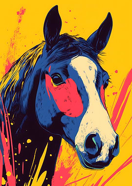 Horse Portrait in Bold Colors