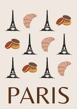 Parisian Delights Print Boho Terracotta Tones