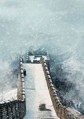 Great Wall of China in Snow