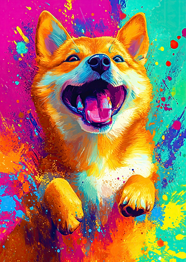 Happy Shiba Inu Painting