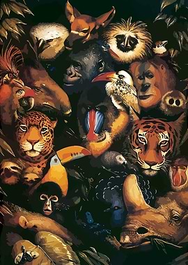 Jungle Animal Collage