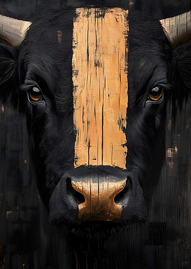 Black Bull Portrait Animal