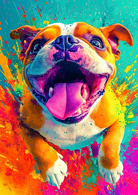 Happy Bulldog Splash Art