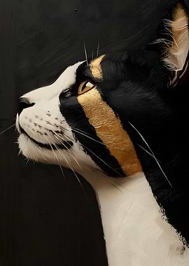 Golden Bombay Cat Portrait Animal