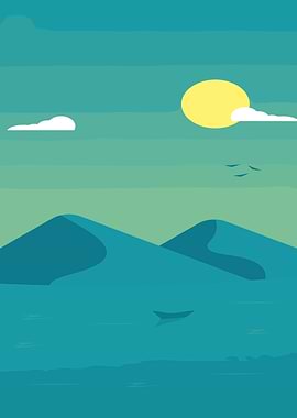 Minimalist Mountain Landscape