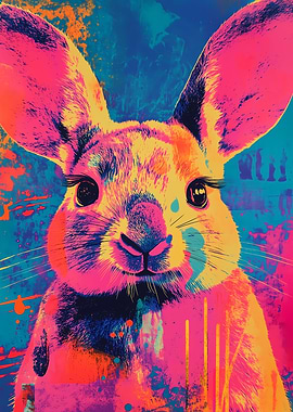 Neon Bunny Portrait