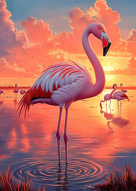Pink Flamingo Sunset
