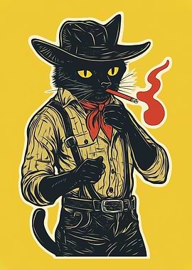 Cowboy Cat - Vintage cat cowboy