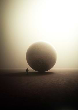 Lone Figure and Sphere