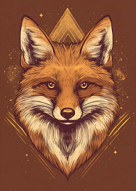 Animal Fox portrait Poster Art