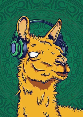 Llama with Headphones