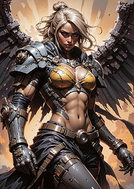 Cyberpunk Angel Warrior