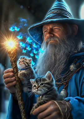 Wizard with Kittens