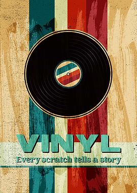 Vinyl Record in retro colours with inspirational typography.