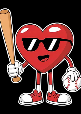 Heart Baseball Player